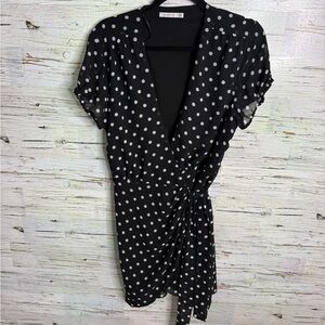 Cooper St Black and White Polka Dot Dress  wrap 10